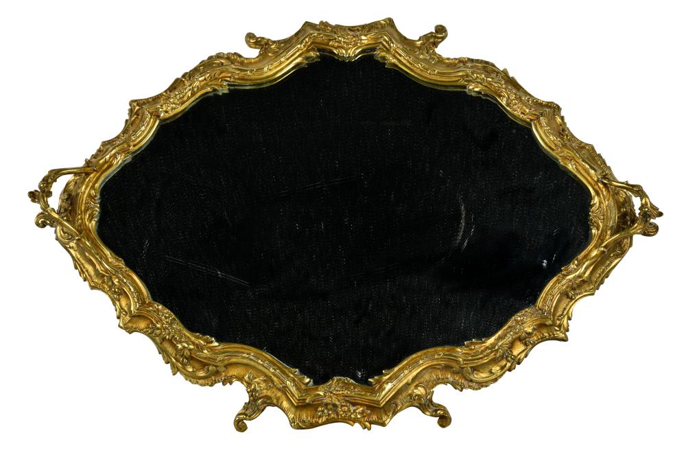 Appraisal: FRENCH GILT BRONZE MIRRORED PLATEAU x inches Condition