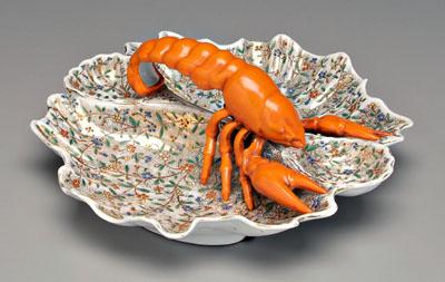 Appraisal: Porcelain lobster dish shell form with scalloped edge interior with