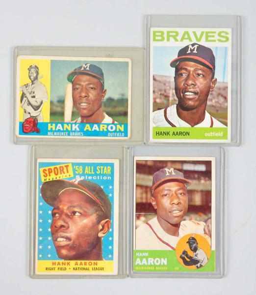 Appraisal: Lot of Topps Hank Aaron Baseball Cards Description Includes and