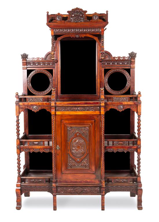 Appraisal: Sale Lot A Renaissance Revival Mahogany Hall Etagere th century