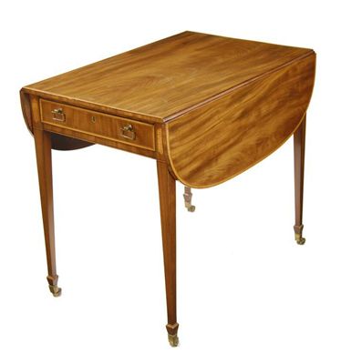 Appraisal: A George III mahogany Pembroke table satinwood banded the oblong