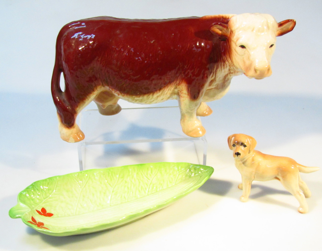 Appraisal: A thC pottery figure of a standing Hereford bull possibly