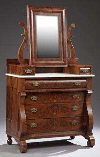 Appraisal: American Classical Carved Mahogany Marble Top Dres American Classical Carved