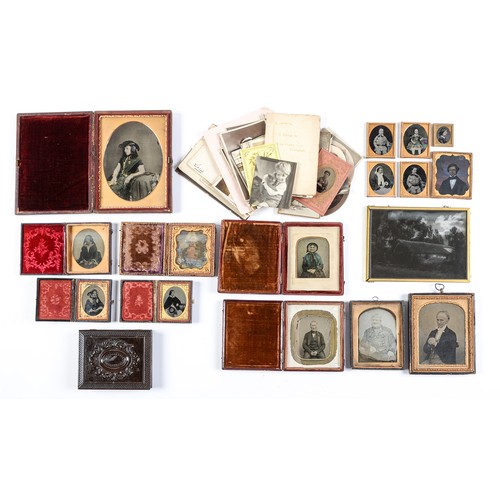 Appraisal: th c photographs Miscellaneous portraits including a daguerreotype ambrotypes and