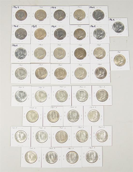 Appraisal: Kennedy Halves silver Dates include coins and -D coins Grades