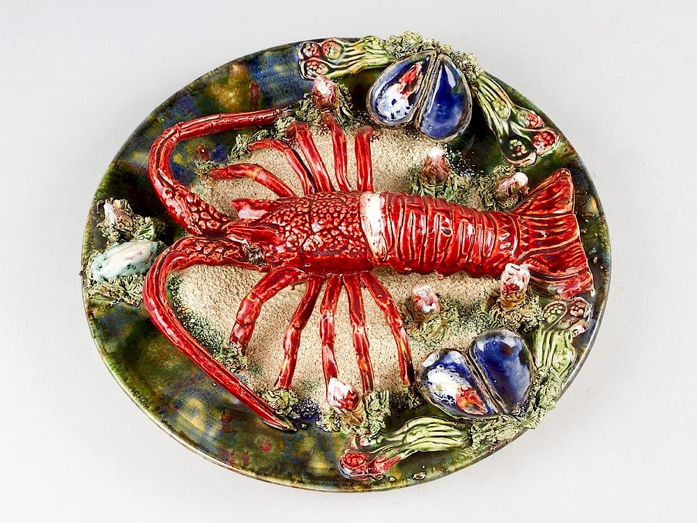 Appraisal: Bernard Palissy - -manner Ceramic dish Bernard Palissy - -manner