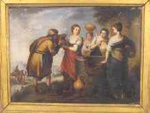 Appraisal: Oil on canvas a copy of Bartolome Esteban Murillo's th