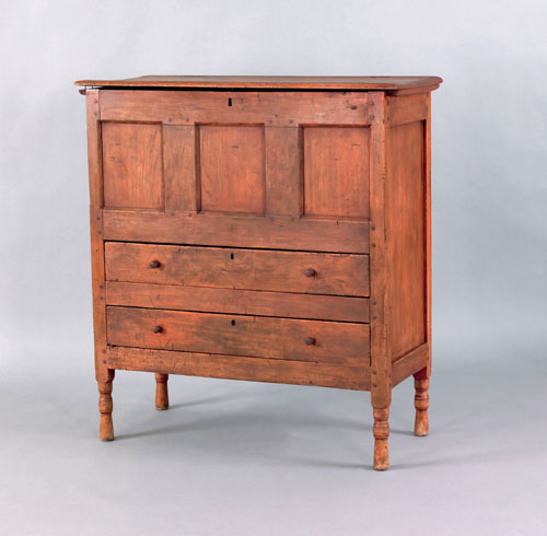 Appraisal: Hatfield Massachusetts William and Mary pine blanket chest ca the