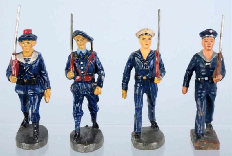 Appraisal: Elastolin Lineol Naval Figures Includes three different cm composition Naval