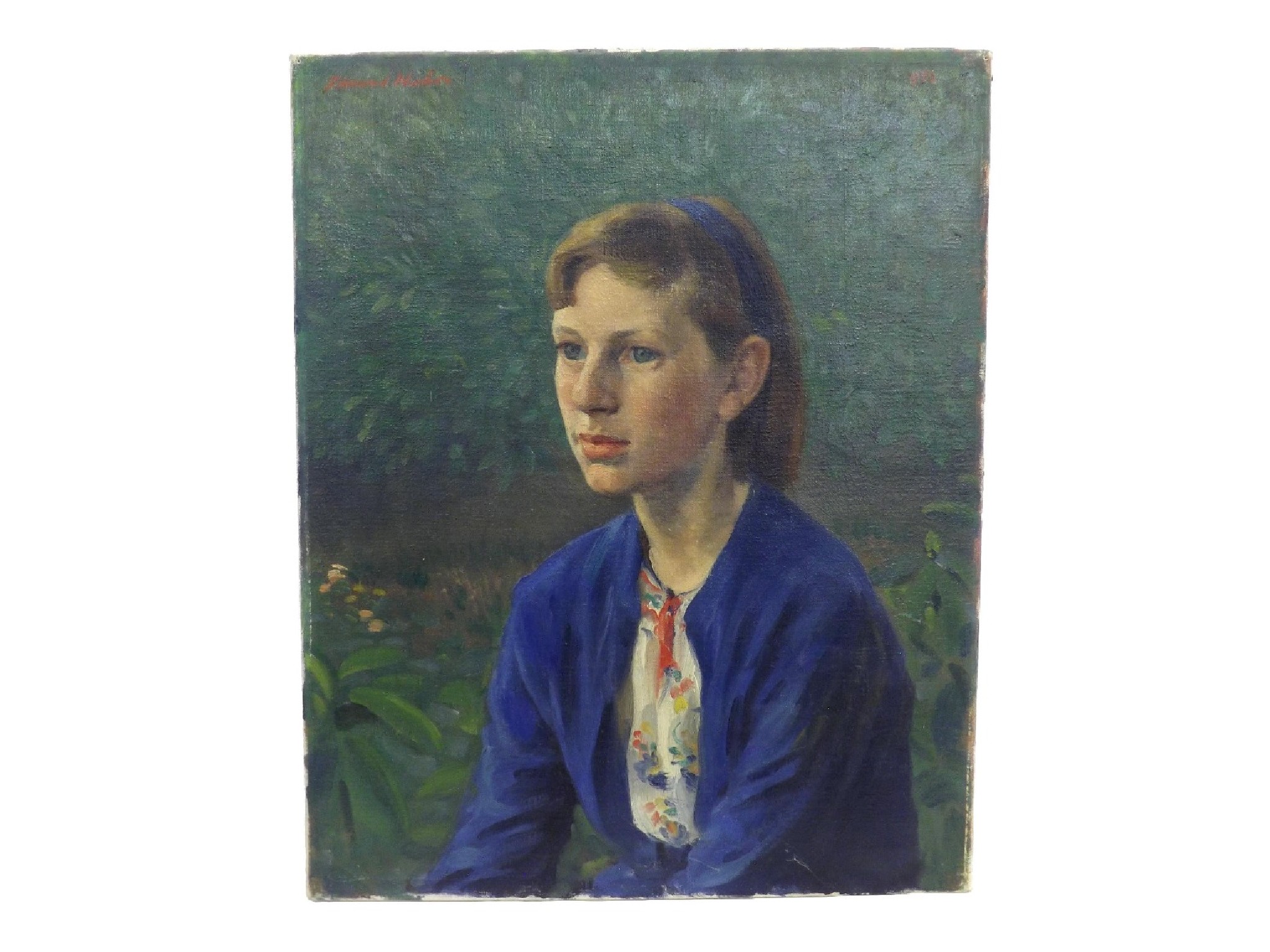 Appraisal: Edmund Nelson - - Half length portrait of a seated