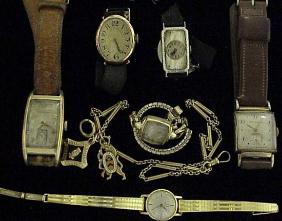 Appraisal: WATCHES consisting of lady's art deco watch with milgrain strap