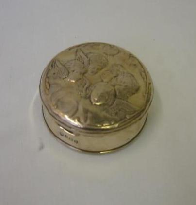 Appraisal: A JEWEL BOX of waisted circular form the hinged lid