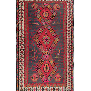 Appraisal: A Turkish Kilim Wool Rug Mid- th Century feet inches