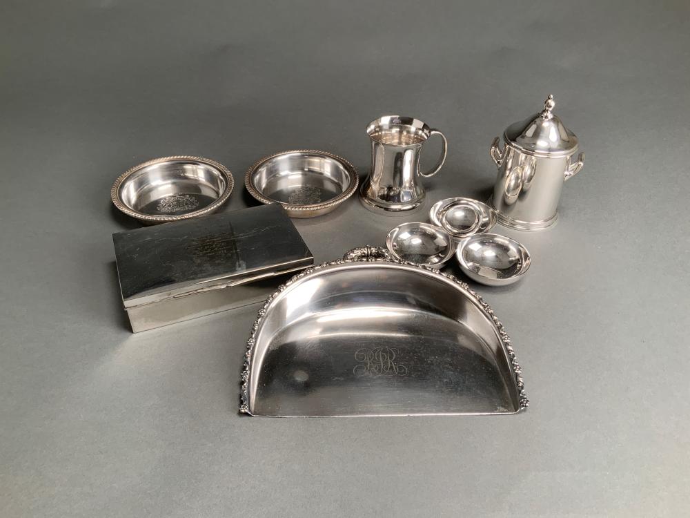 Appraisal: Collection of Silverplate Articles Including Trefoil Christofle Sauce Dish