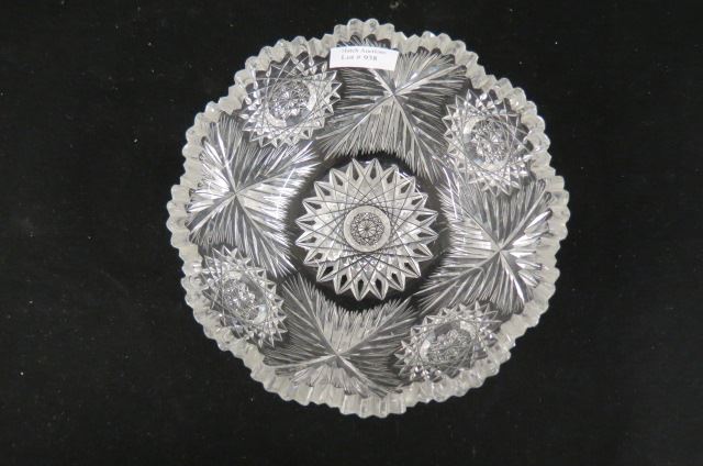 Appraisal: Cut Glass Bowl brilliant period hobstar feather X design