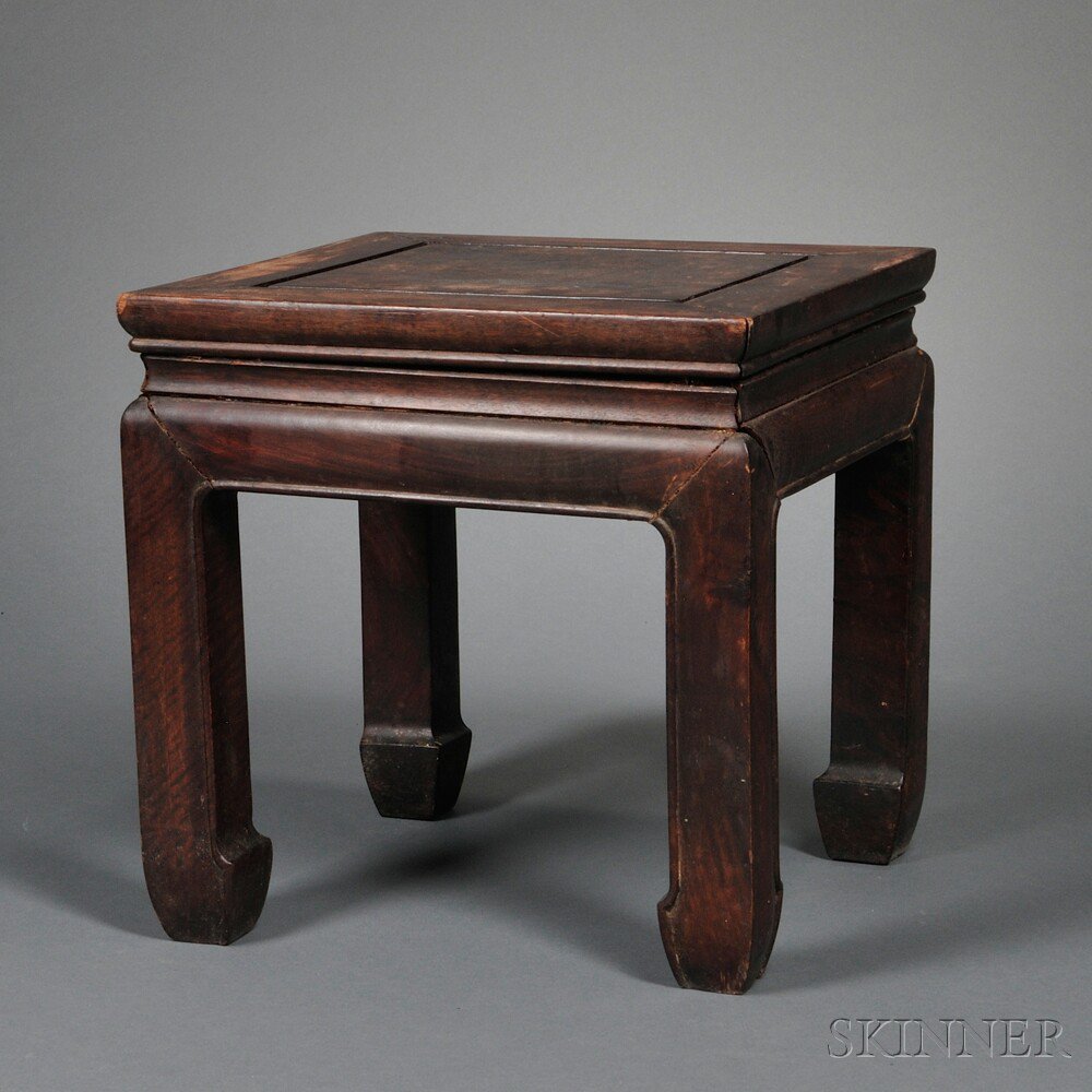 Appraisal: Small Stand China hardwood squared legs ending in inverted hoof