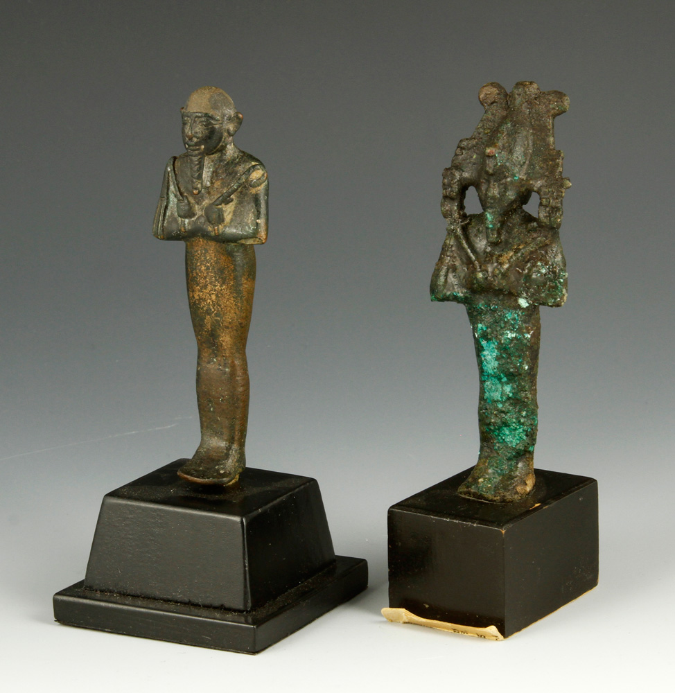 Appraisal: - Egyptian Figure of Osiris Bronze Egyptian figure of Osiris