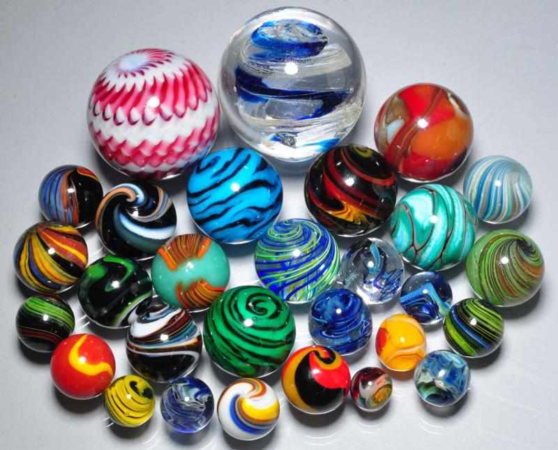 Appraisal: Lot of Contemporary Marbles Description Includes one Charles Gibson not