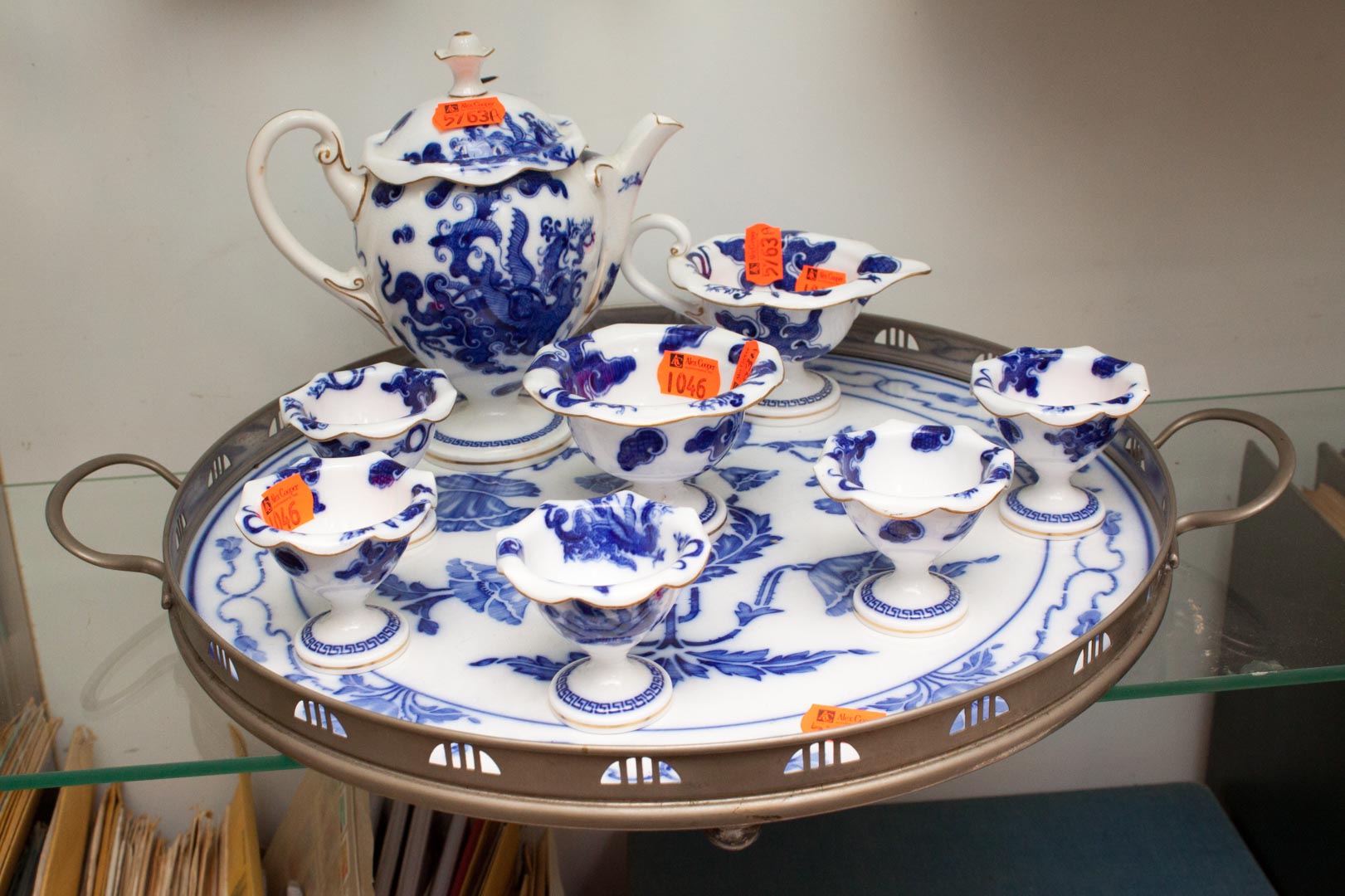 Appraisal: a Eight piece Royal Worcester china tea set includes Villeroy