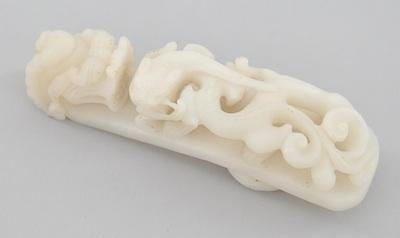 Appraisal: A Chinese Carved White Jade Belt Hook A carved white