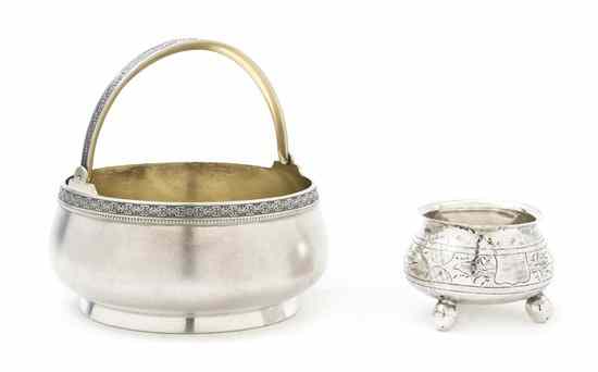 Appraisal: A Russian Silver Sugar Basket th century of circular form