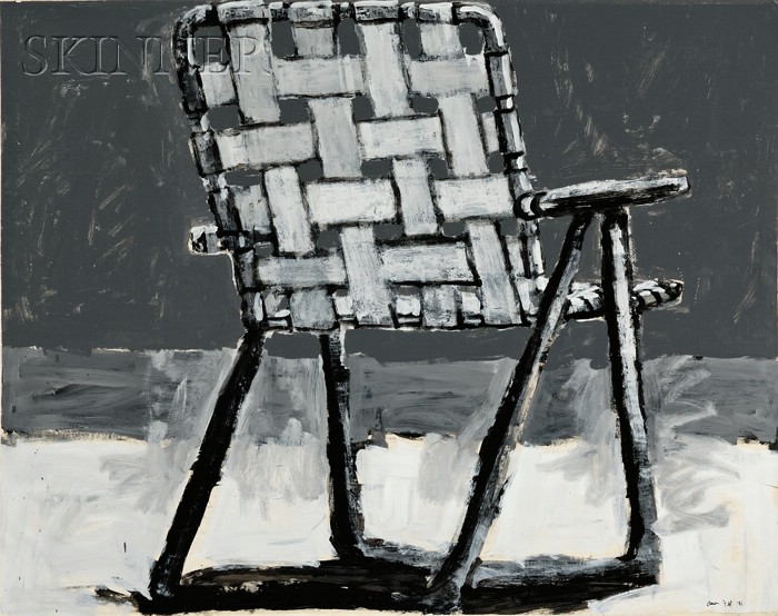 Appraisal: Aaron Fink American b The Beach Chair Signed and dated