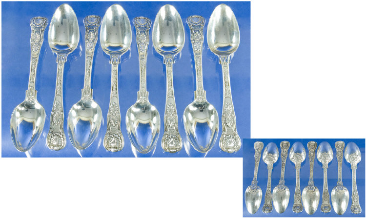 Appraisal: Paul Storr English Silversmith - Set of Kings pattern tablespoons