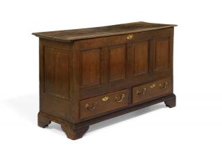 Appraisal: A GEORGE III OAK MULE CHEST A GEORGE III OAK