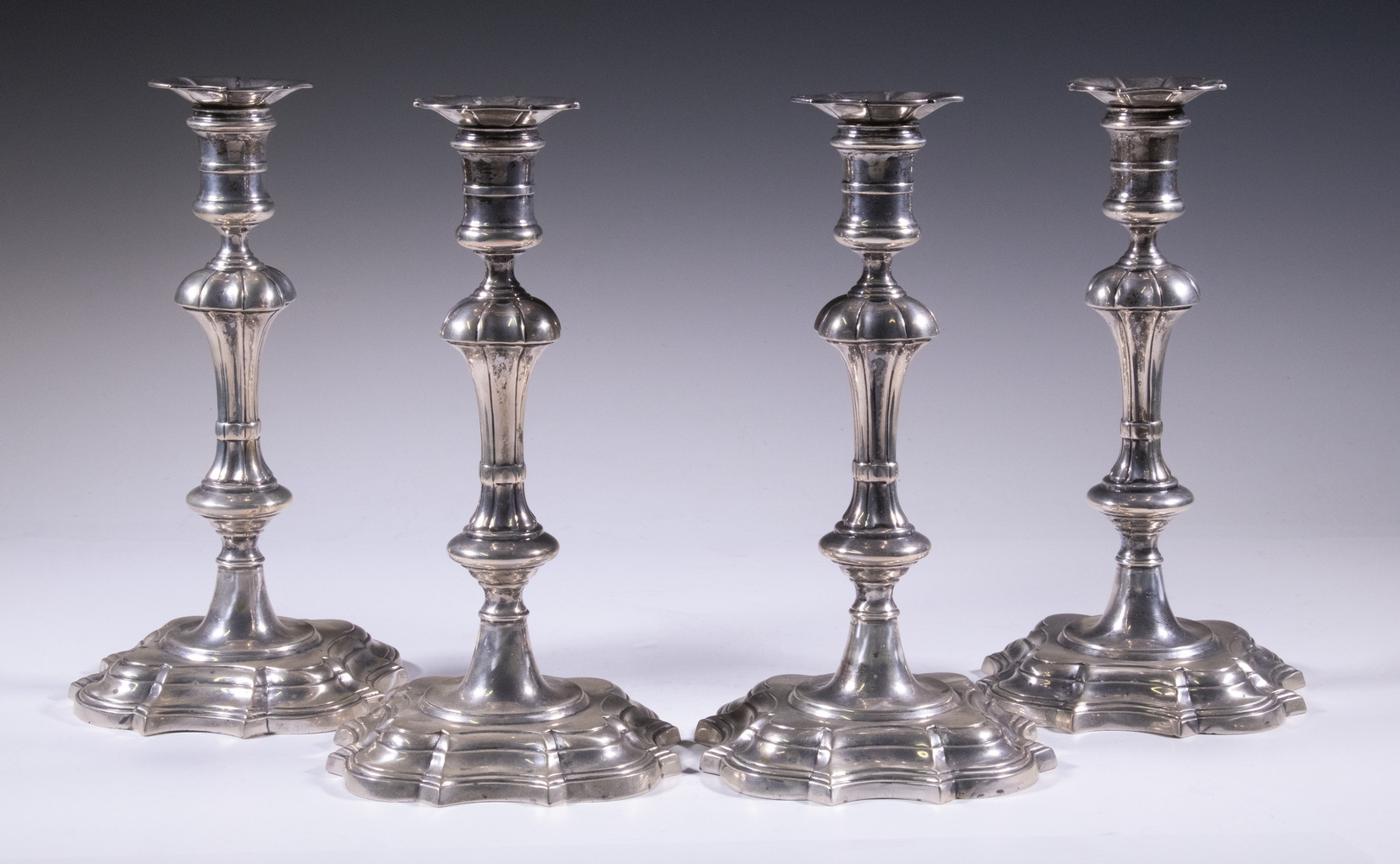 Appraisal: SET OF STERLING SILVER CANDLESTICKS Matching Georgian Style Candle Holders