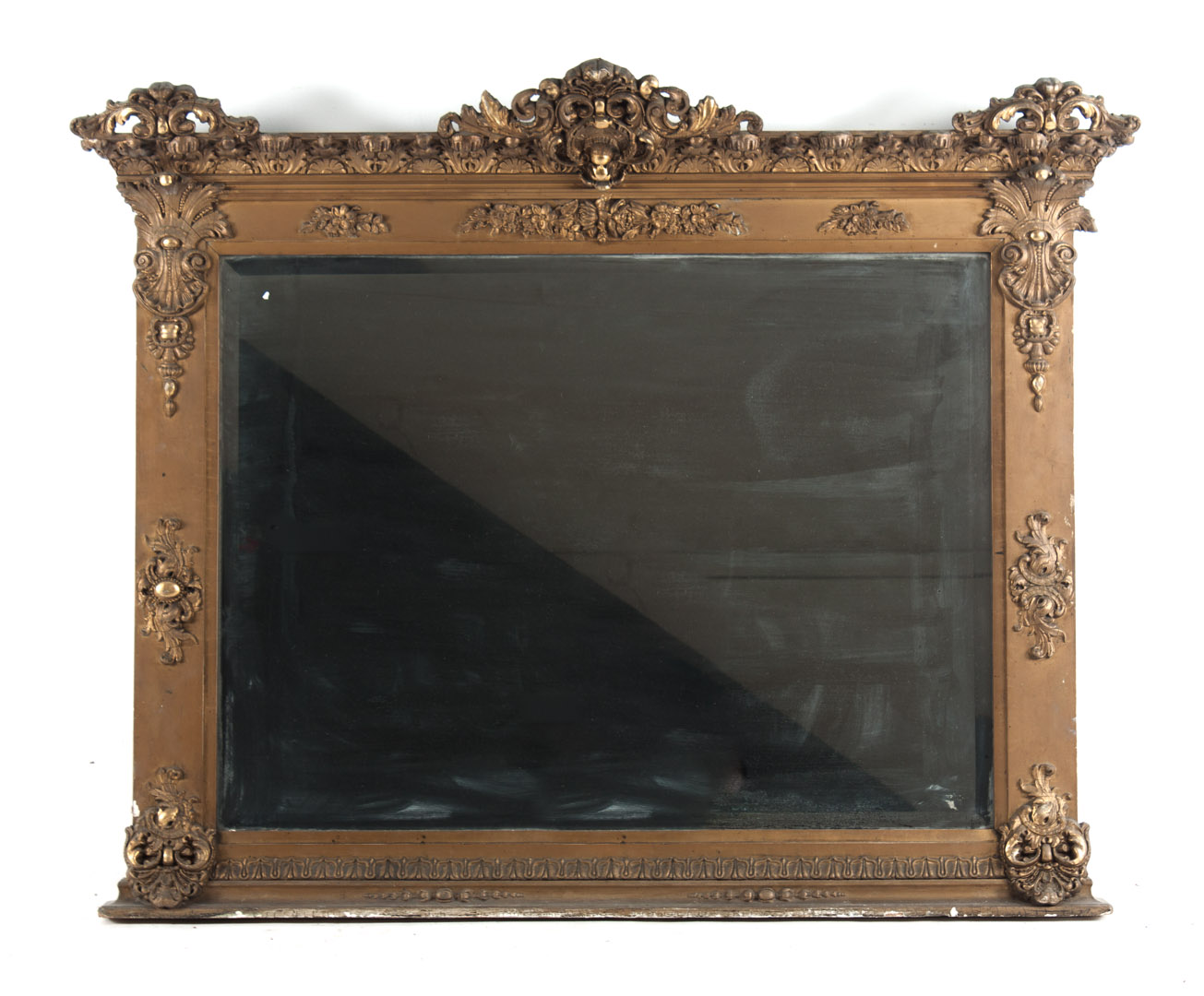 Appraisal: Classical style giltwood overmantel mirror second half- th century with