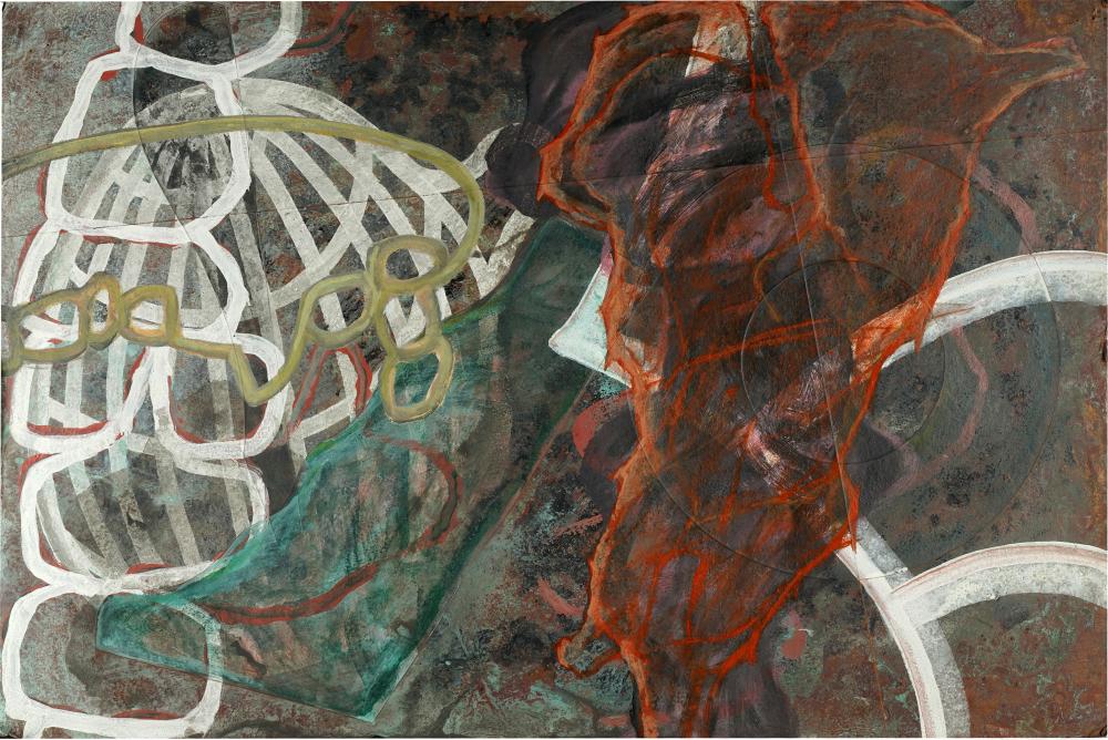 Appraisal: EUGENE STURMAN B BOMBAY mixed media with copper and foil