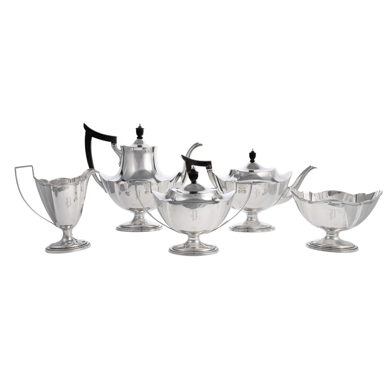 Appraisal: GORHAM STERLING PLYMOUTH TEA COFFEE SERVICE date mark five pieces