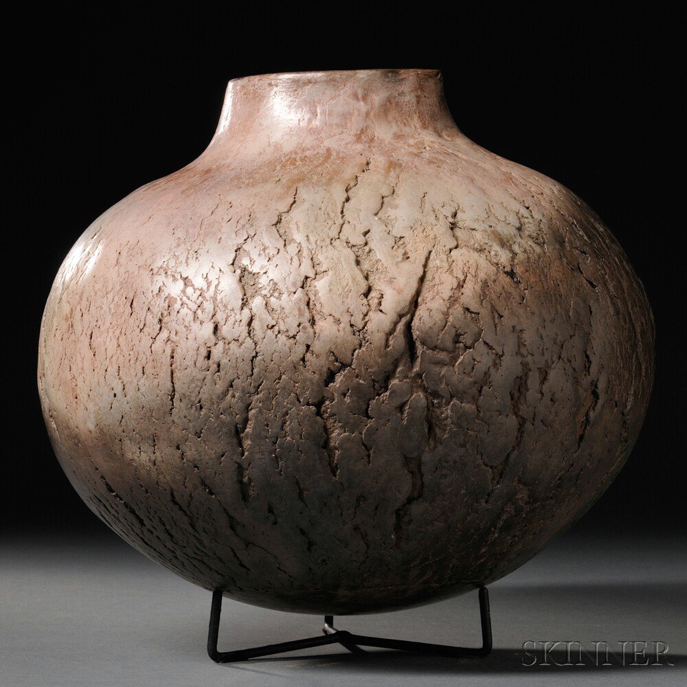 Appraisal: Marilyn Garnick Sawdust-fired Vessel Studio pottery Pennsylvania Massachusetts th st