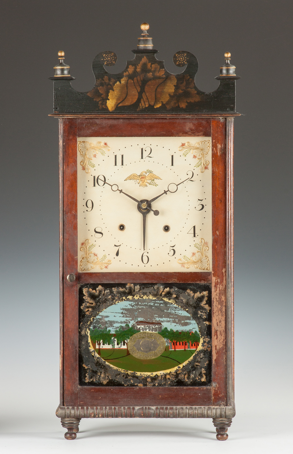 Appraisal: Rare William Sherwin Alarm Shelf Clock Buckland MA Mahogany case