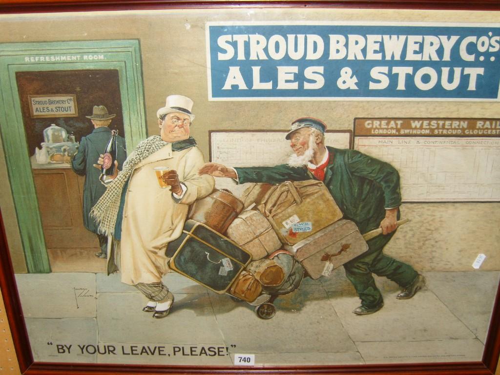 Appraisal: An early th century coloured advertising print for Stroud Brewery