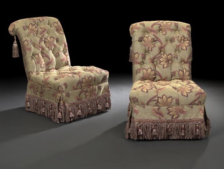 Appraisal: Pair of Victorian Upholstered Parlor Chairs third quarter th century