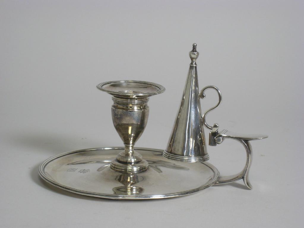 Appraisal: A George III Chamber Candlestick with snuffer and detachable sconce