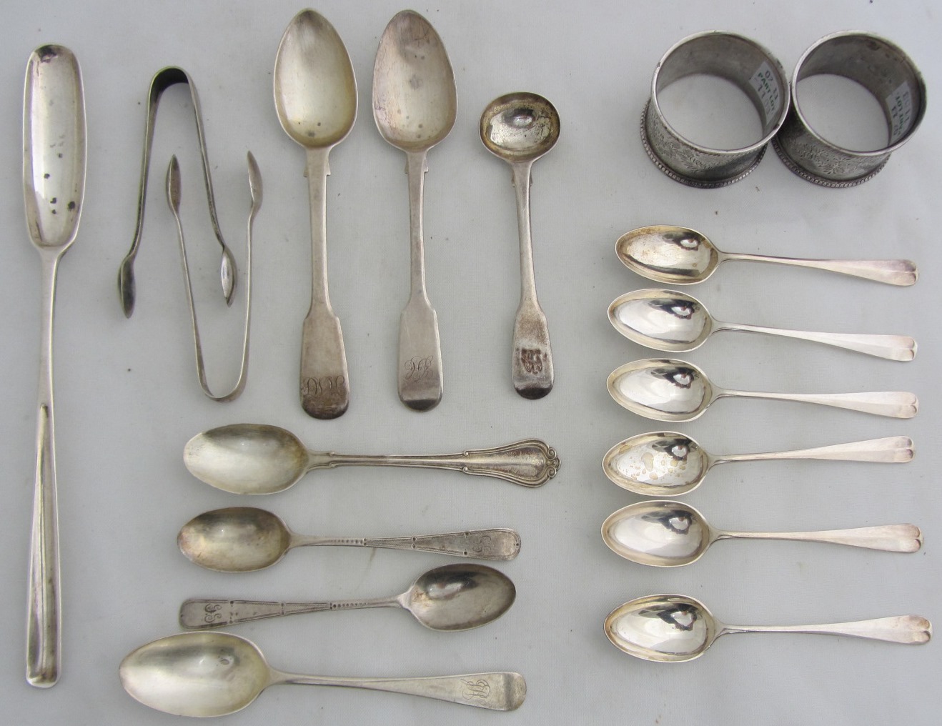 Appraisal: Silver comprising a George III marrow scoop London a pair