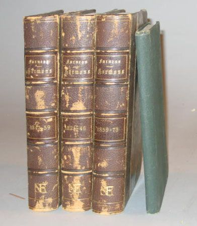 Appraisal: vols Furness W H - Collection of Discourses Sermons Philadelphia