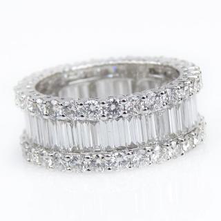 Appraisal: Approx Carat Baguette and Round Brilliant Cut Diamond and Karat