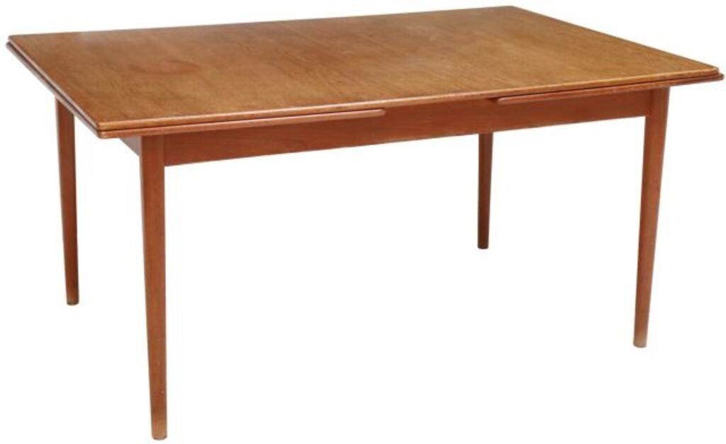 Appraisal: Mid-century modern extension table c s having rectangular top two