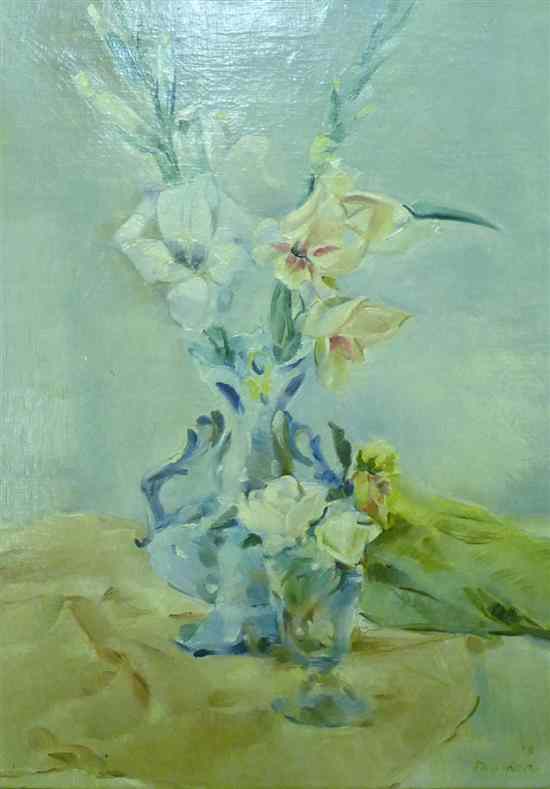 Appraisal: Max Dunken - oil on canvas Still life of Gladioli