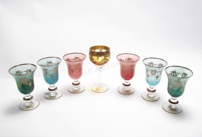 Appraisal: Group of Murano Italian Stemware set of six goblets two