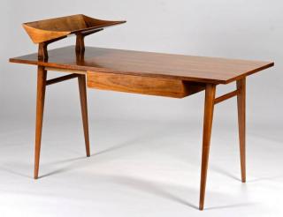 Appraisal: Bertha Schaefer Midcentury Modern Desk Mid-century Modern Italian walnut desk