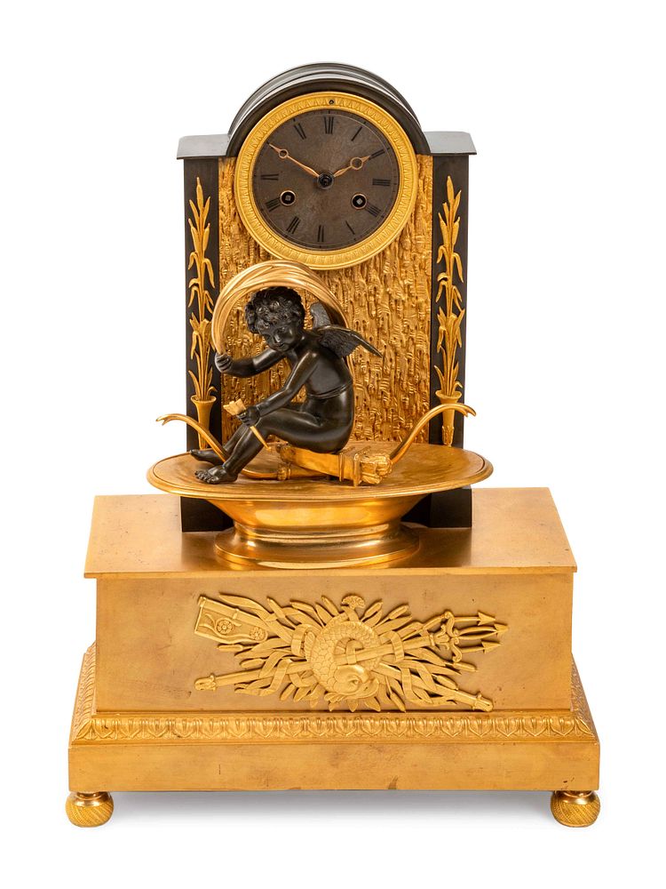 Appraisal: A Louis Philippe Gilt and Patinated Bronze Mantel Clock A