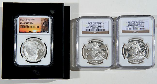 Appraisal: Silver Proof Coins Two PF St George and the Dragon