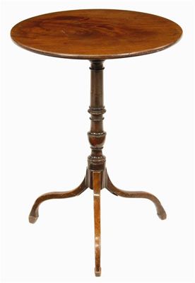 Appraisal: An early th century mahogany tripod table the circular tilt-top