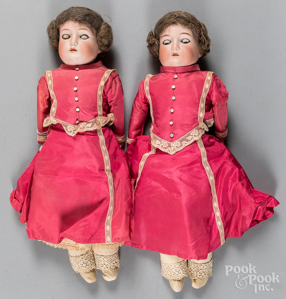 Appraisal: Pair of German bisque head and shoulder doll Pair of