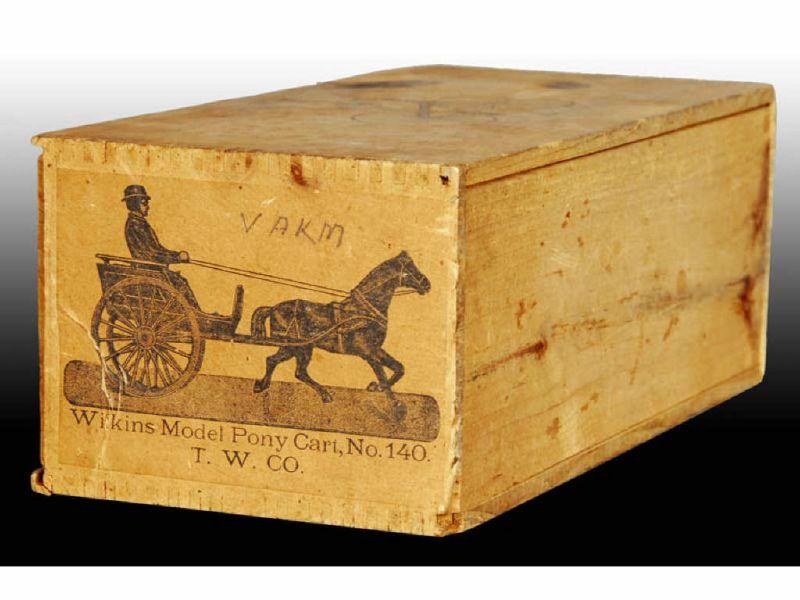 Appraisal: Original Wood Box for Wilkins Model Pony Cart Description ''