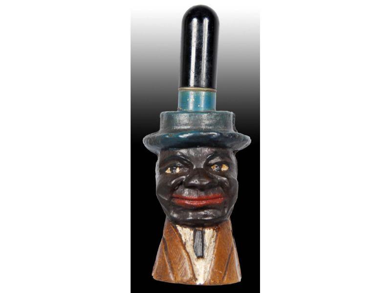 Appraisal: Black Americana Cigarette Lighter Description '' T Hand-painted hand-carved Removing